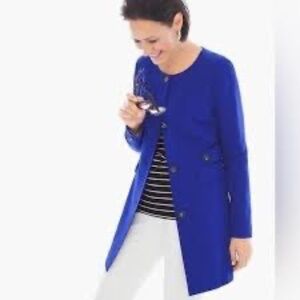 Chico's Ponte Button-Detail Duster Jacket